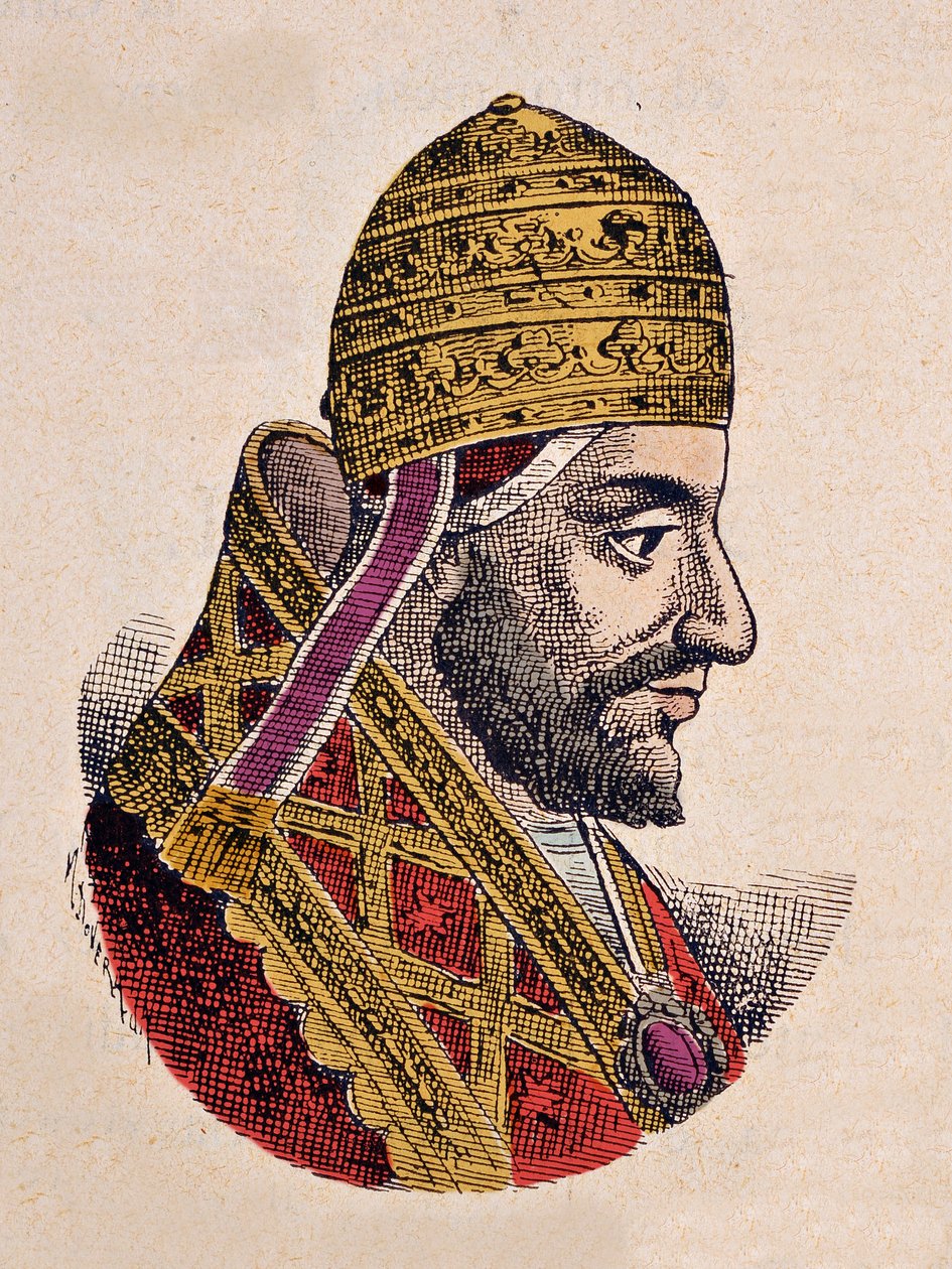 Porträtt av påven Gregoire V (Gregorio, Gregorius eller Gregorius) (996-999) av Italian School
