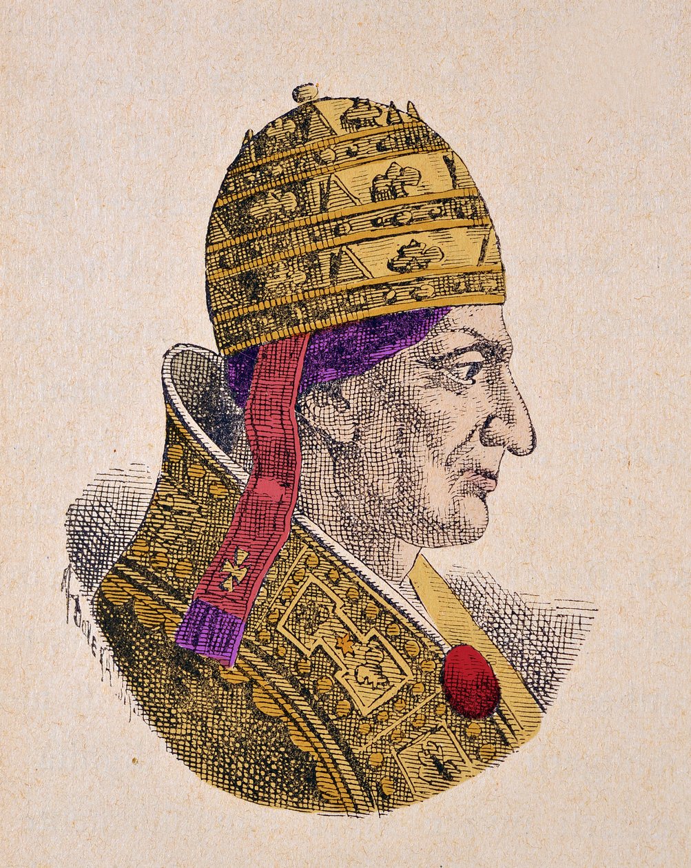 Porträtt av påven Gregoire X (Gregorio, Gregorius eller Gregory) (1271-1276) av Italian School