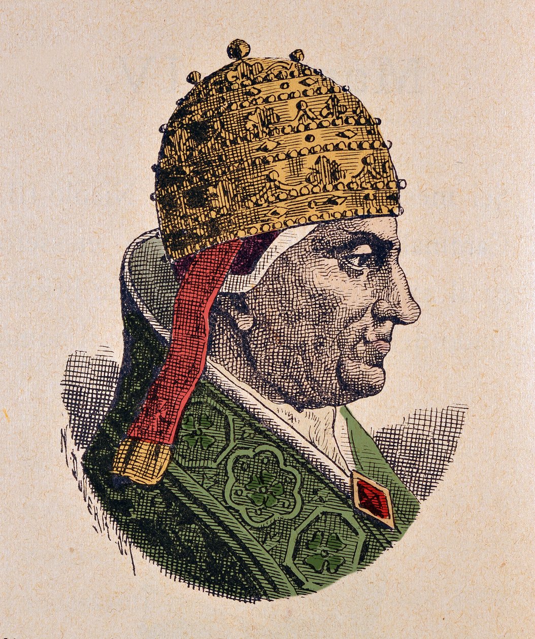 Porträtt av påven Honorius IV (Onorio) (1285-1287) av Italian School