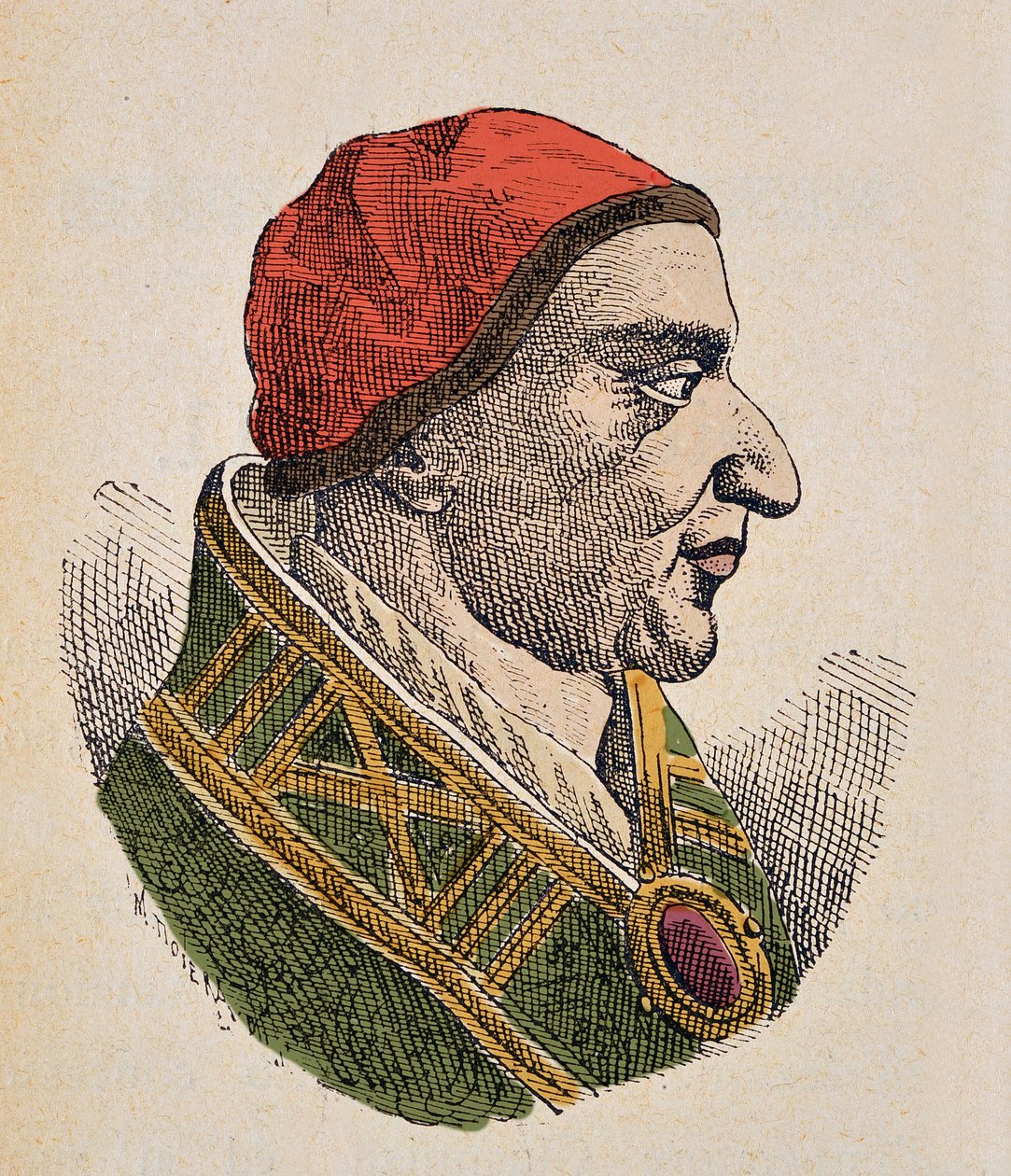 Porträtt av påven Johannes III (Giovanni eller Ioannes) (561-574) av Italian School