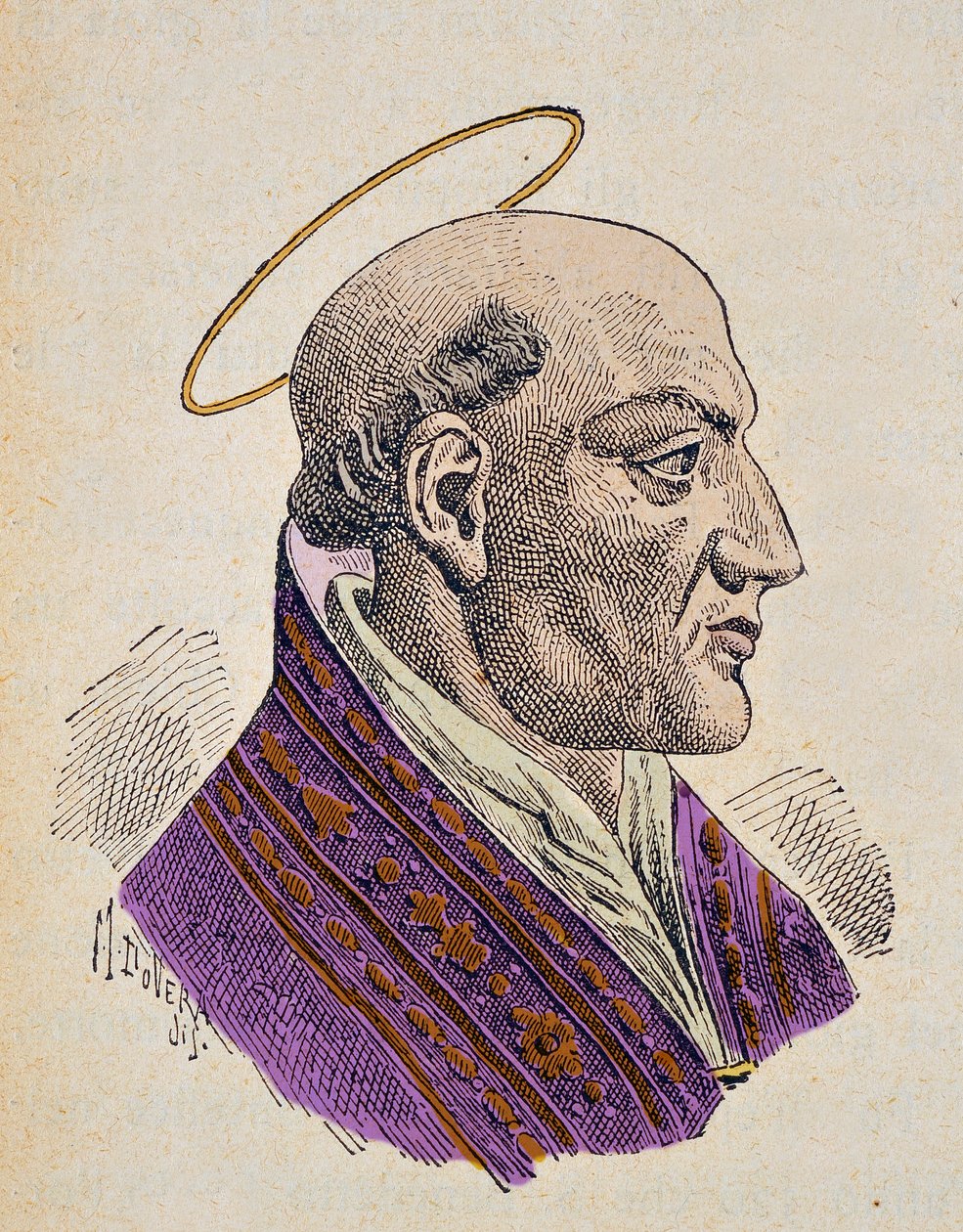 Porträtt av påven Johannes I (Giovanni I, John, Ioannes) (523-526) av Italian School