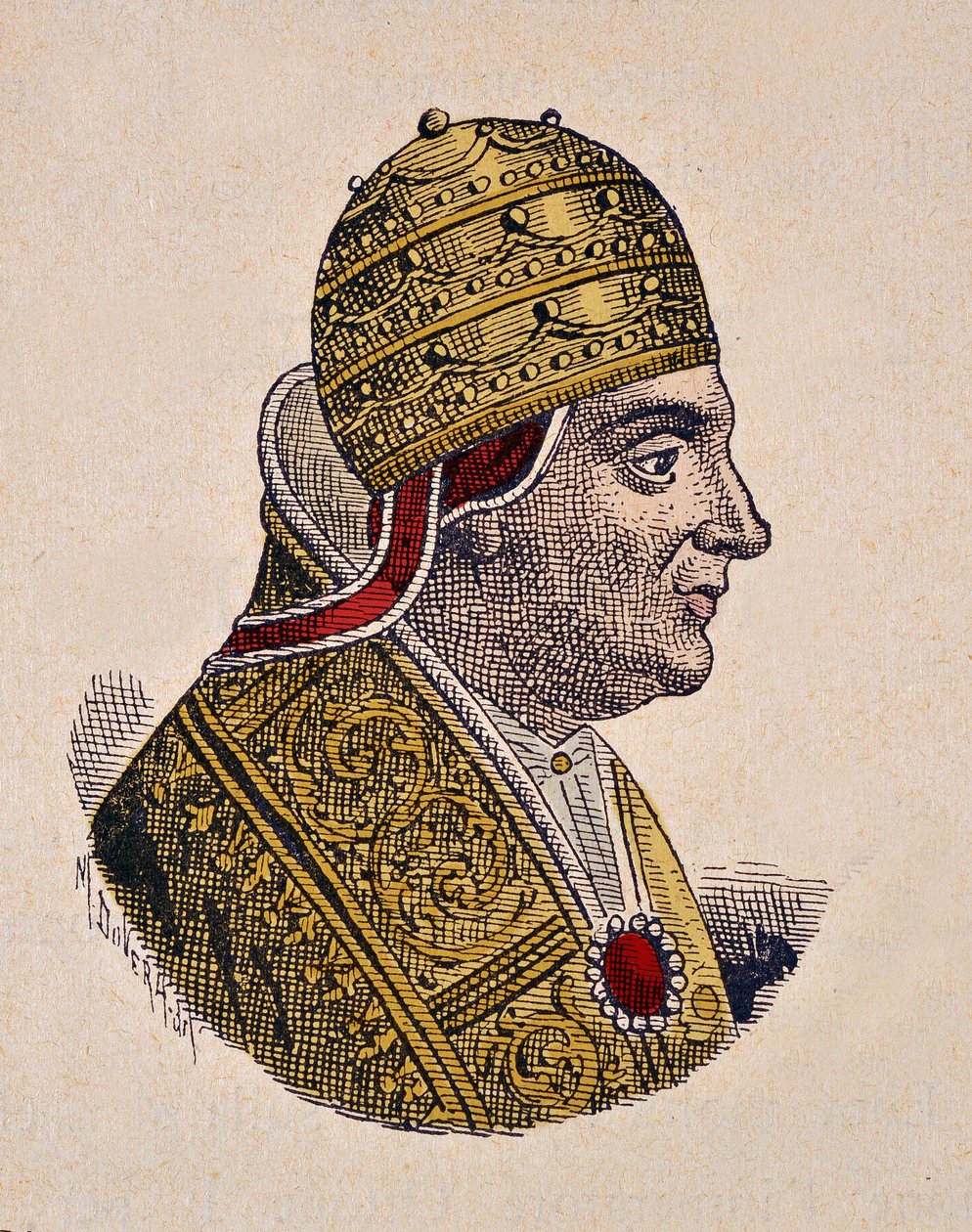 Porträtt av påven Johannes XIII (Giovanni, Ioannes) (965-972) av Italian School