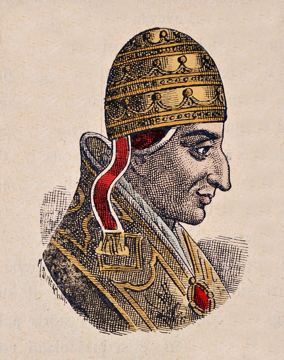 Porträtt av påven Johannes XIV (Giovanni, Ioannes) (983-984) av Italian School
