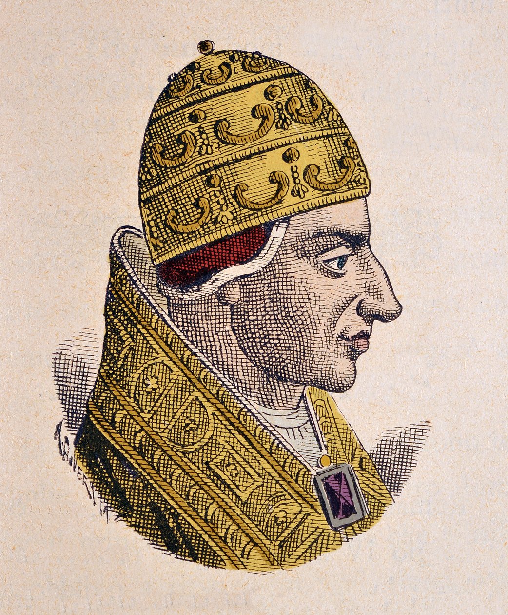 Porträtt av påven Johannes XVII (Giovanni, Ioannes) (1003) av Italian School