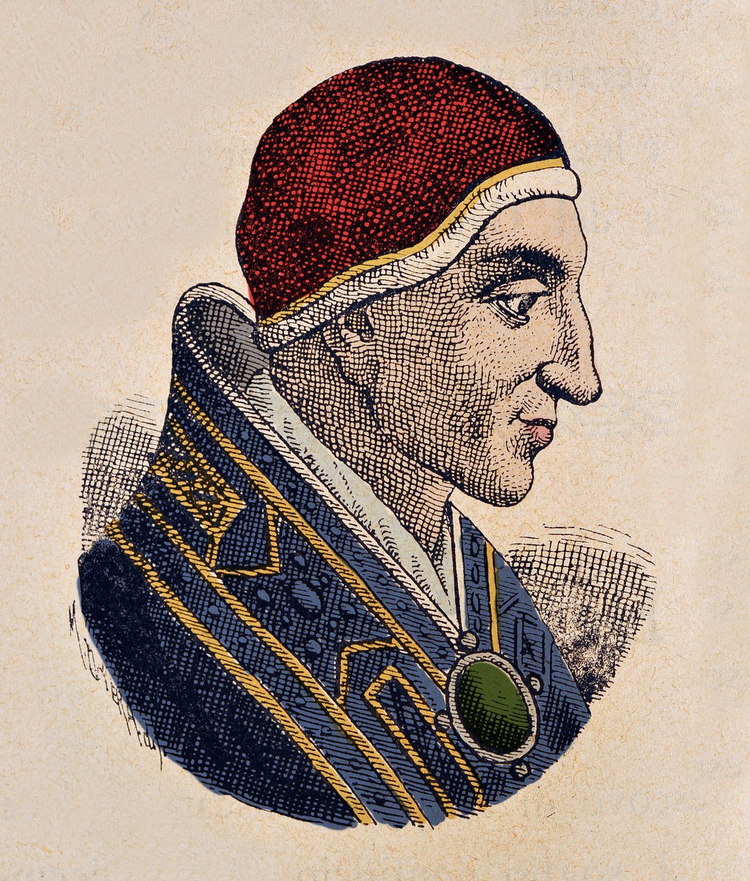 Porträtt av påven Johannes XV (Giovanni, Ioannes) (985-996) av Italian School