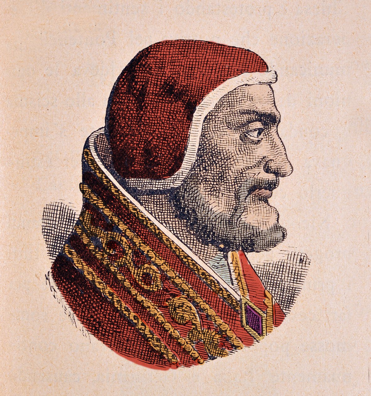 Porträtt av påven Johannes XXI (Giovanni, Ioannes) (1276-1277)) av Italian School