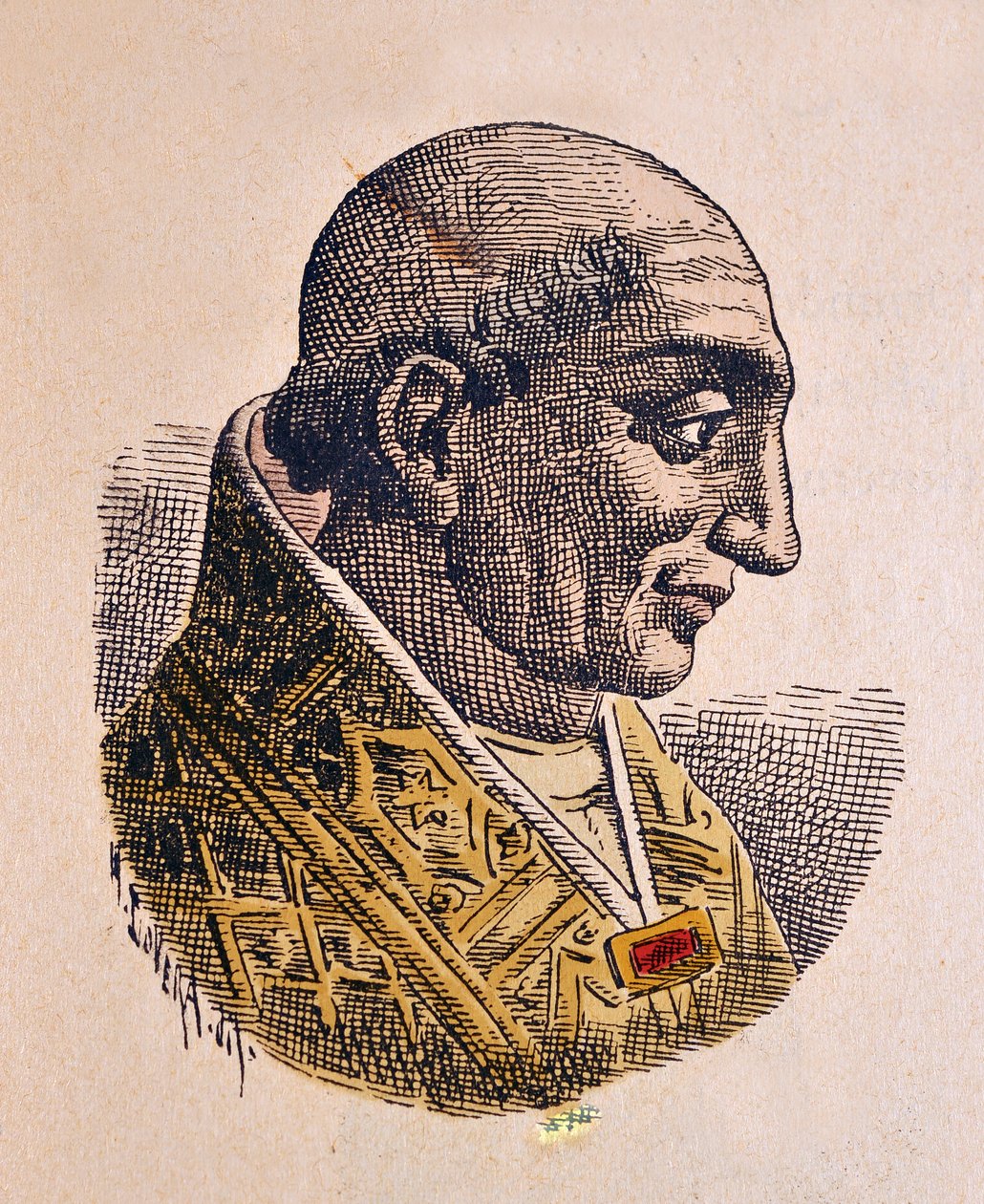 Porträtt av påven Landon (Lando, Landone eller Landus) (913-914) av Italian School