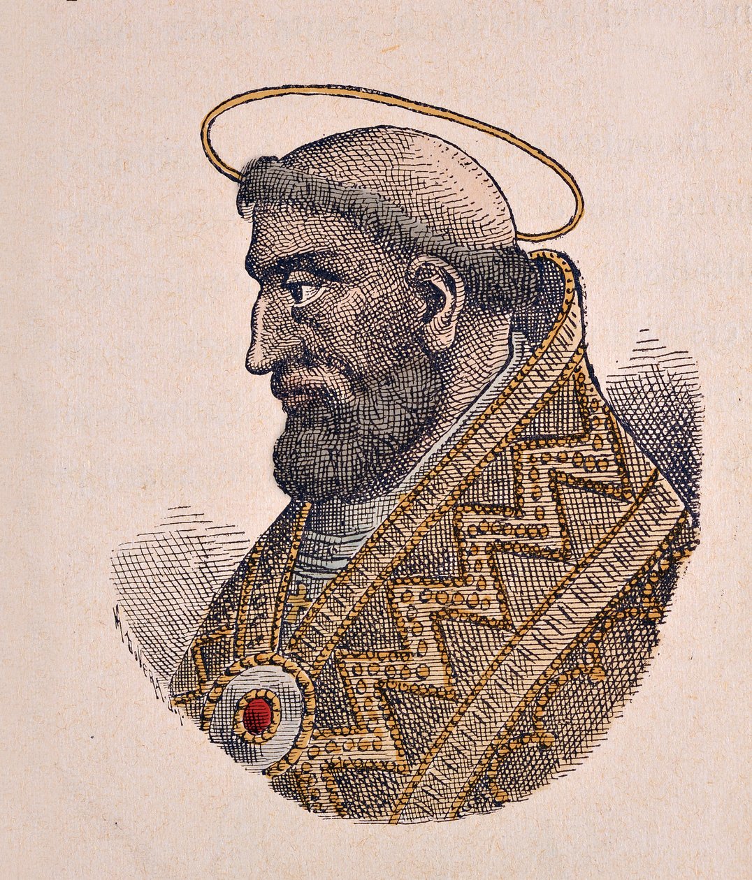 Porträtt av påven Leon II (Leone eller Leo) (682-683) av Italian School