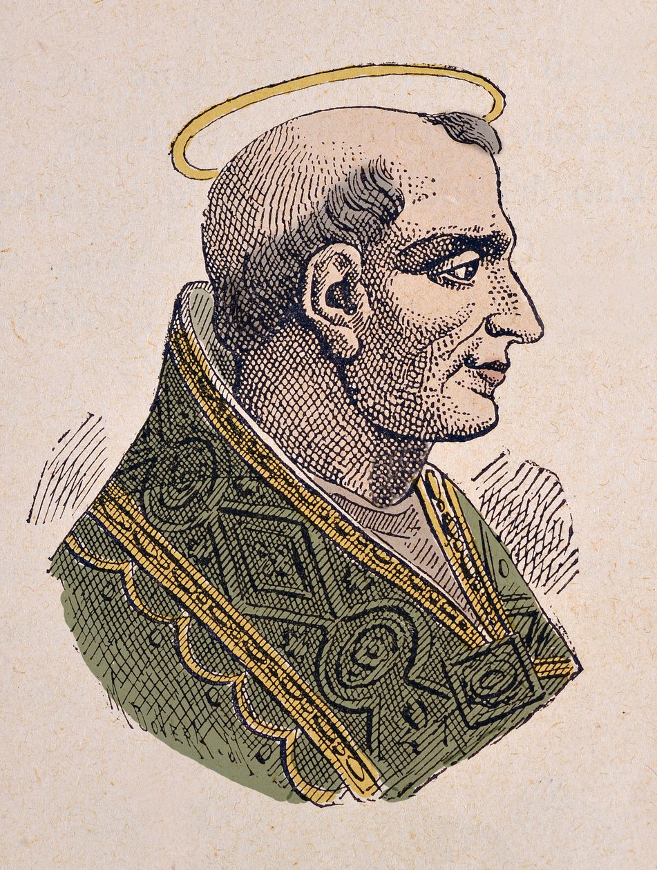 Porträtt av påven Leon Ier le Grand (Leo, Leone magno eller magnus) (440-461) av Italian School
