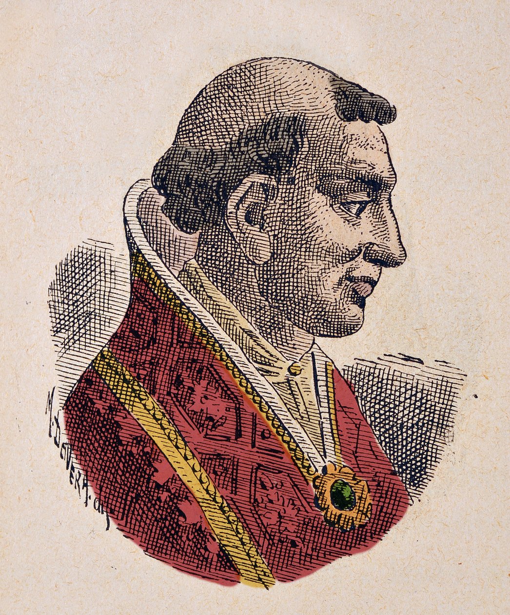 Porträtt av påven Leon VI (Leo eller leone) (928-929) av Italian School