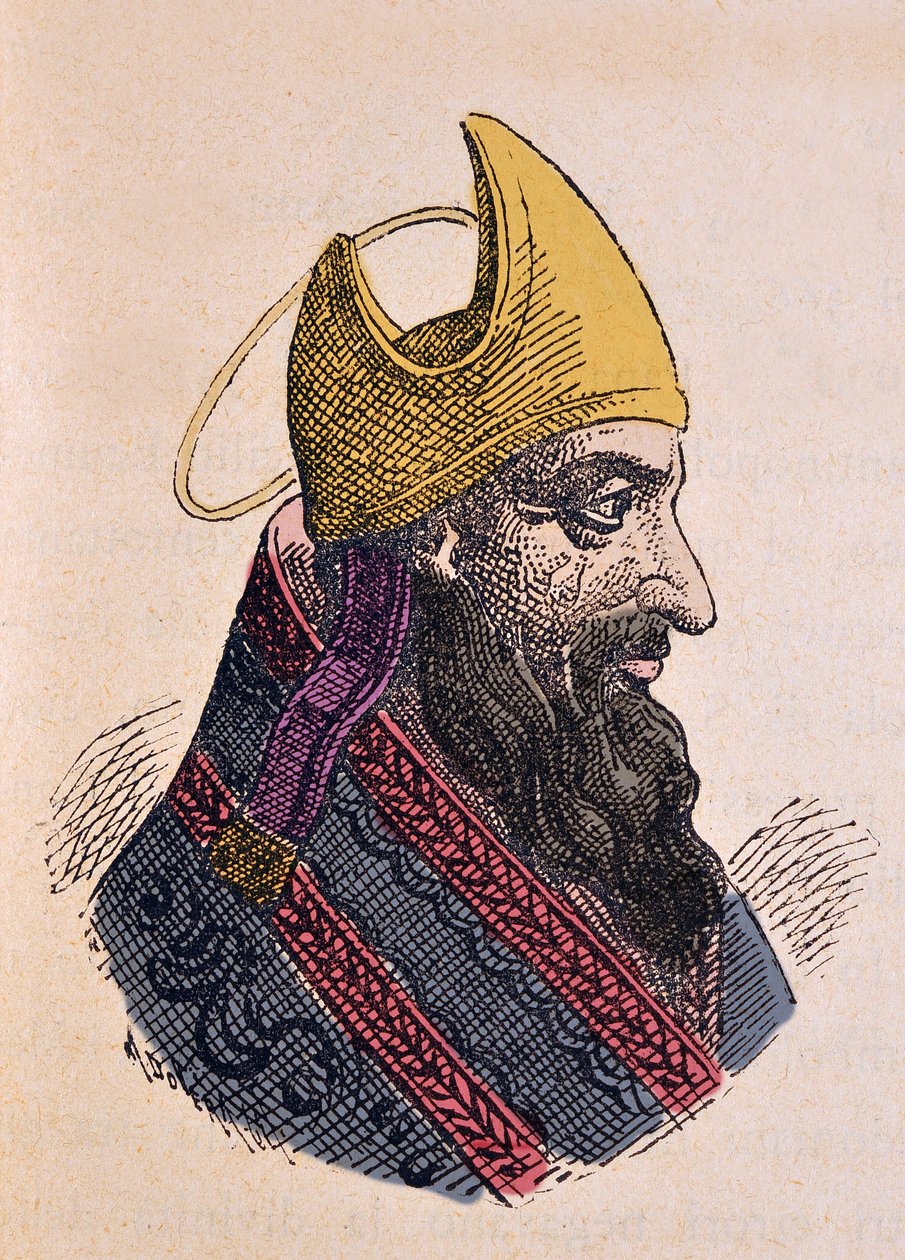 Porträtt av påven Libere (Liberius eller Liberio) (352-366) av Italian School
