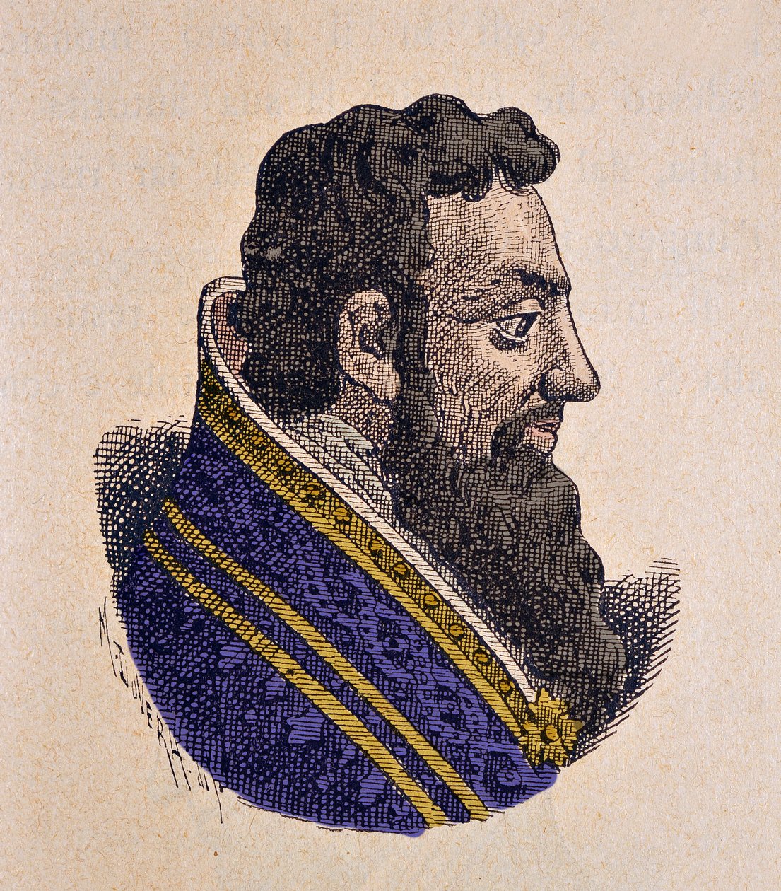 Porträtt av påven Marin II (Marinus, Marino) (942-946) av Italian School