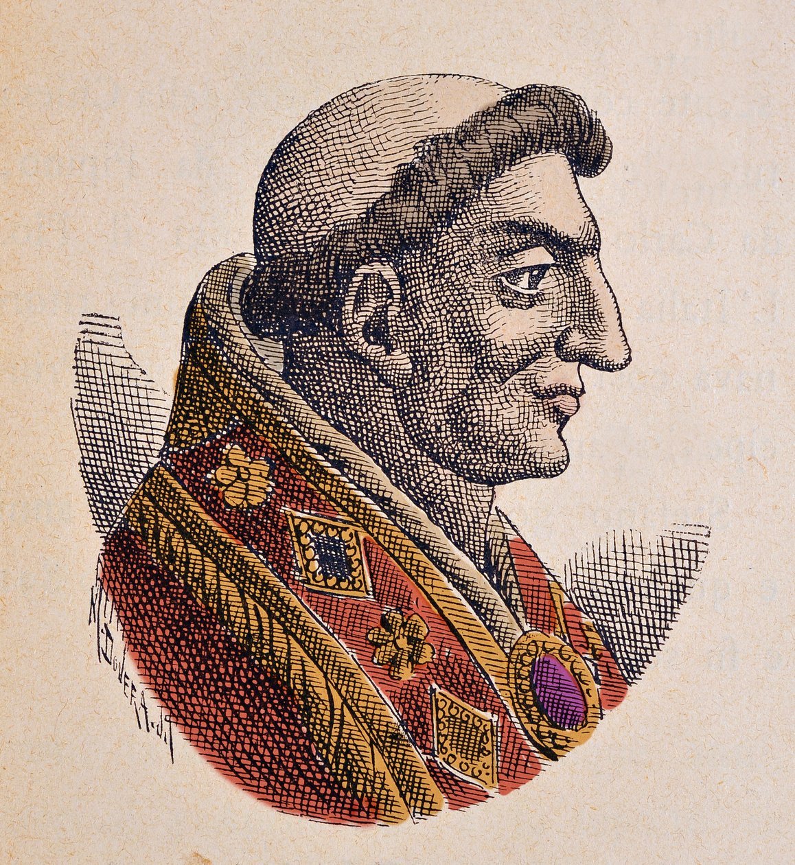 Porträtt av påven Marin Ier (Marinus, Marino) (882-884) av Italian School