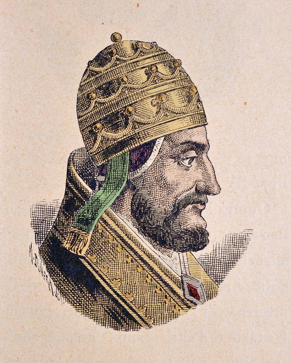 Porträtt av påven Martin IV (Martinus IV eller Martino) (1281-1285) av Italian School
