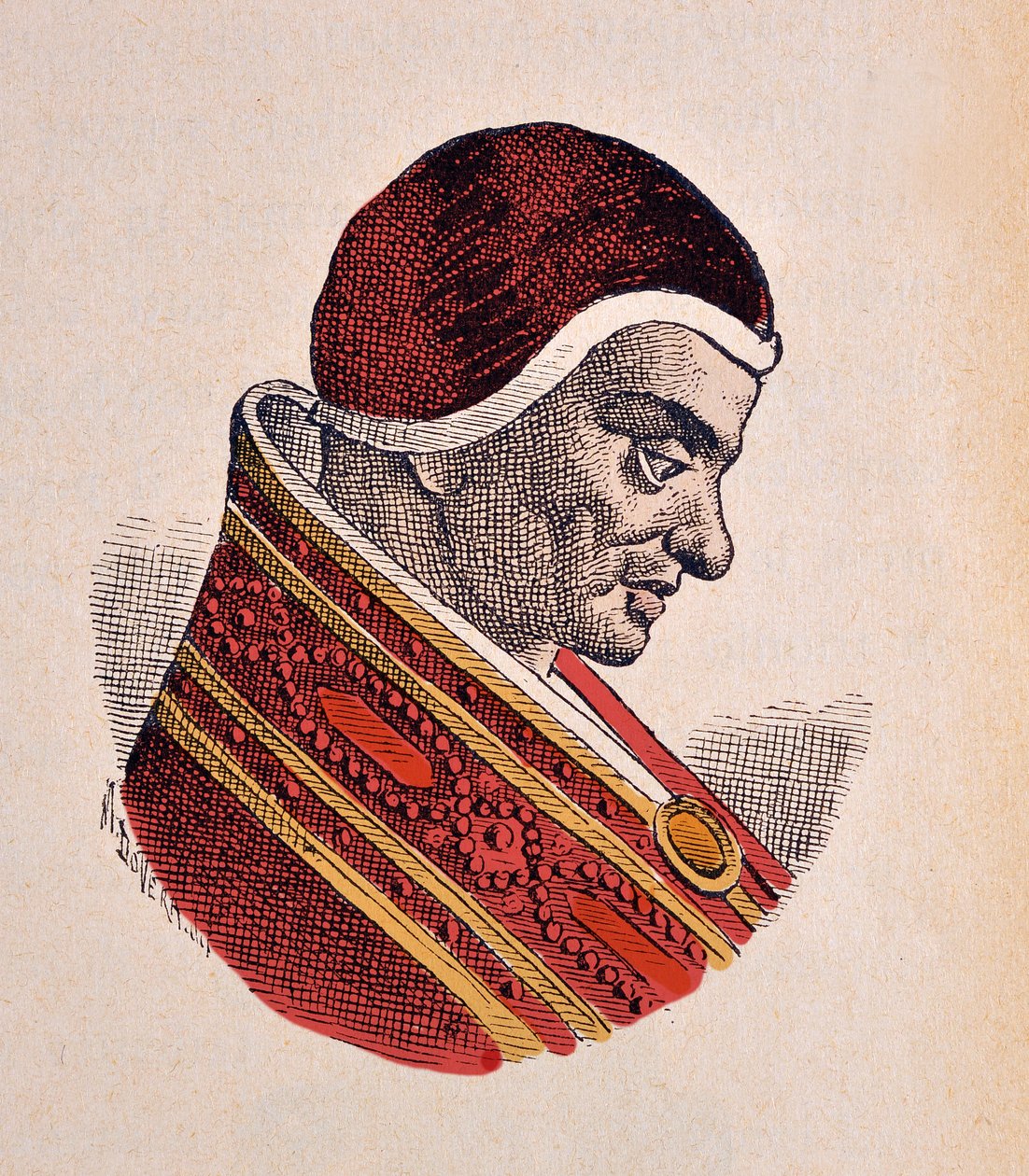 Porträtt av påven Pascal II (Pasquale eller Paschal) (1099-1118) av Italian School