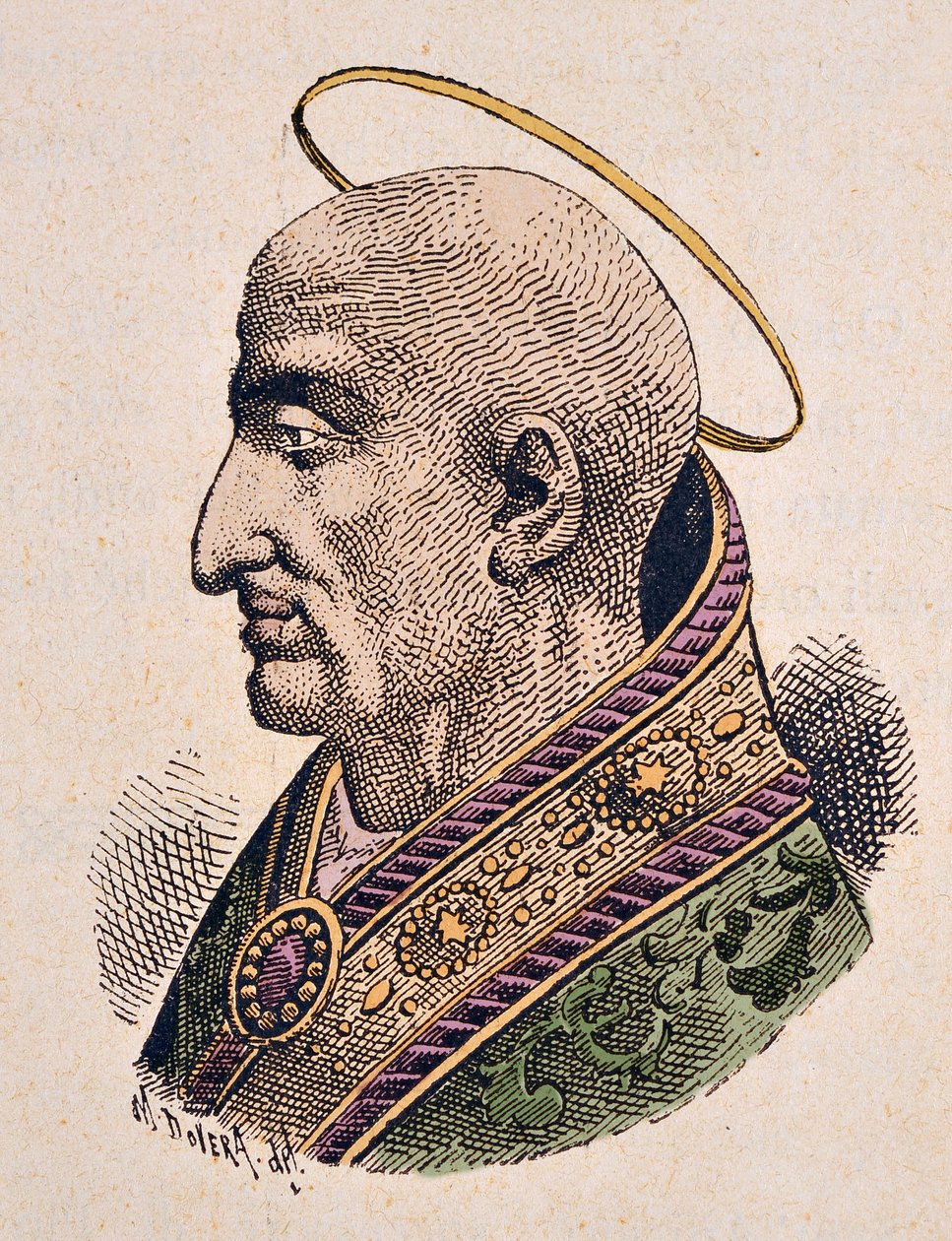 Porträtt av påven Pie Ier (Pius eller Pio) (ca 144-155) av Italian School