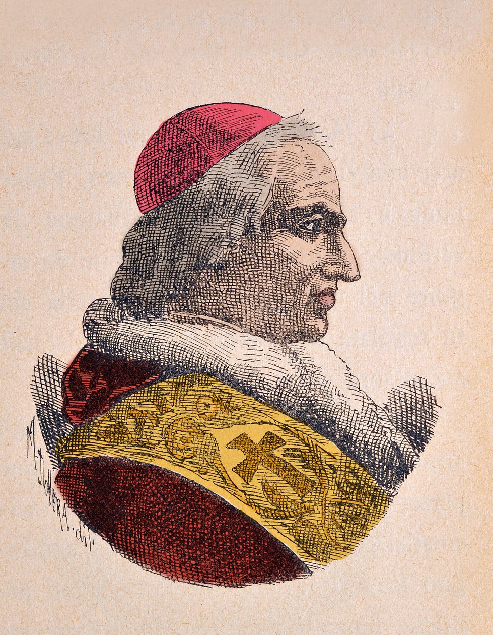 Porträtt av påven Pie VIII (Pius eller Pio) (1829-1830) av Italian School