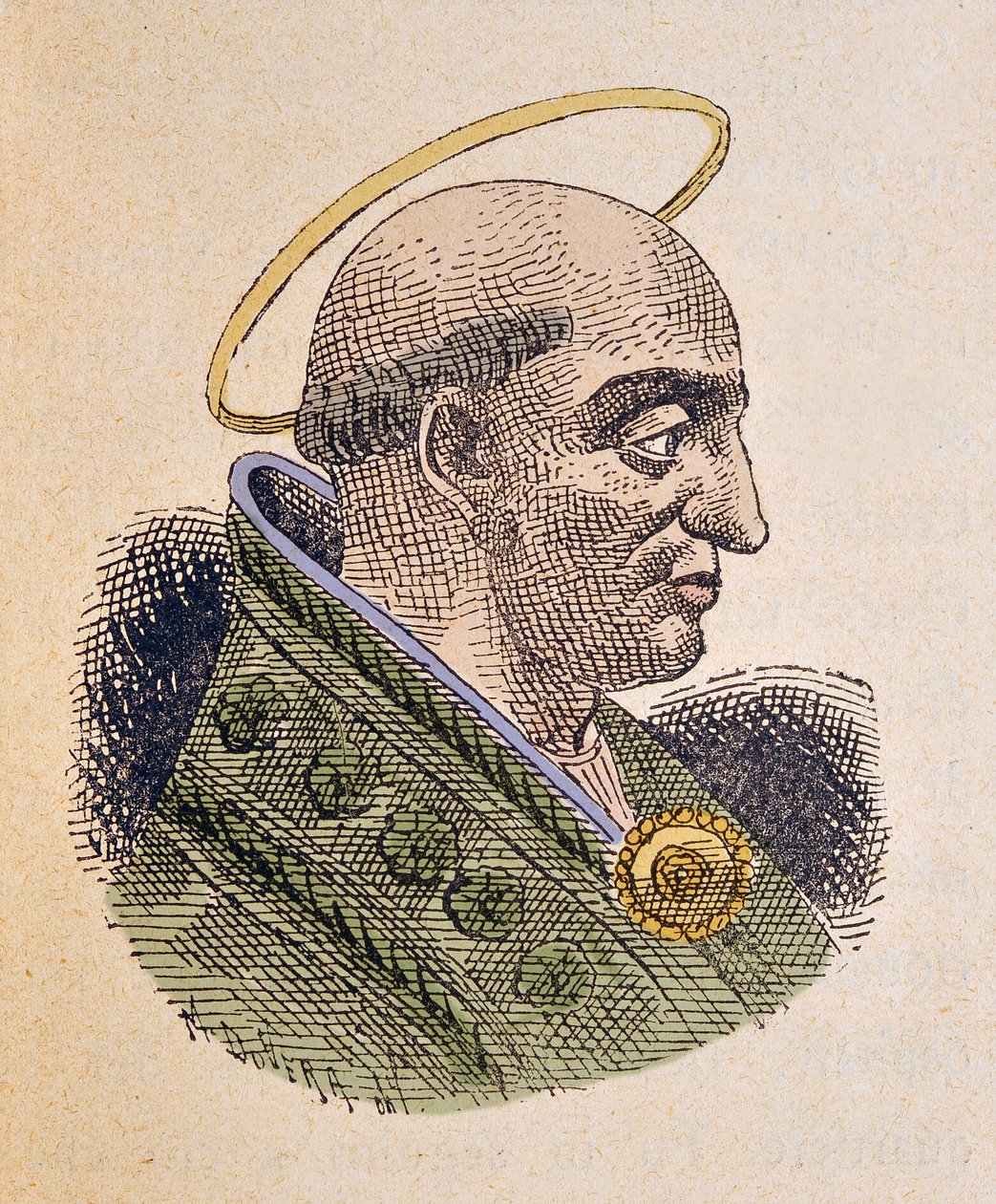 Porträtt av påven Pontius (eller Pontianus eller Pontianus eller Ponziano) (230-235) av Italian School