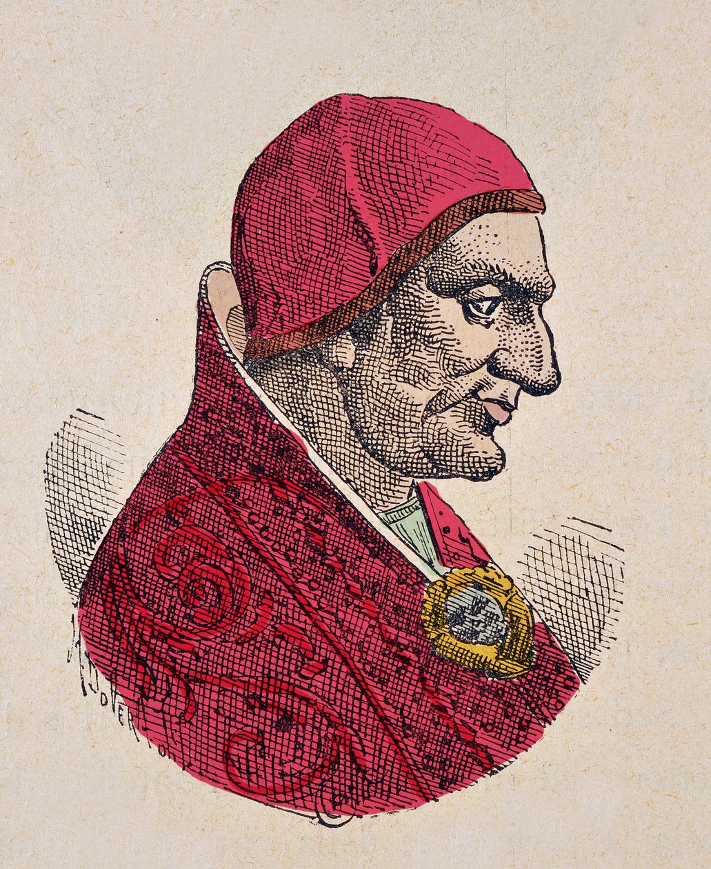 Porträtt av påven Sabinian (604-606) av Italian School