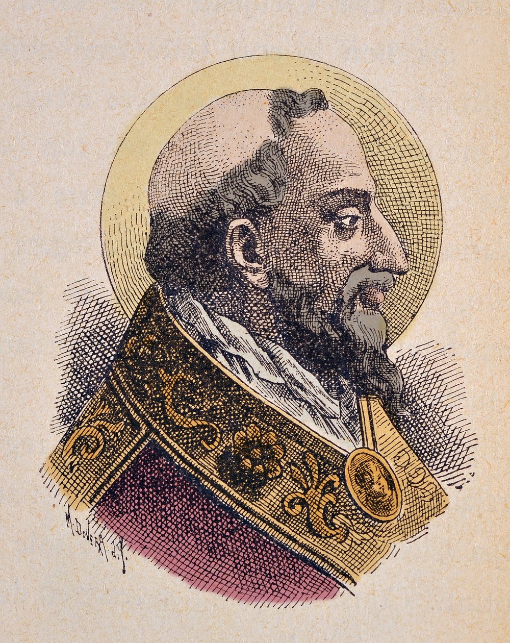 Porträtt av påven Saint Clement (San Clemente eller Clemens) Ier (88-97) av Italian School