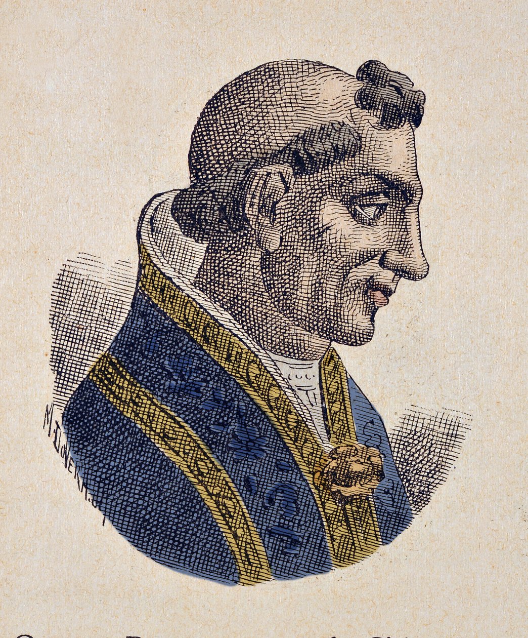 Porträtt av påven Serge III (Sergius, Sergio) (904-911) av Italian School