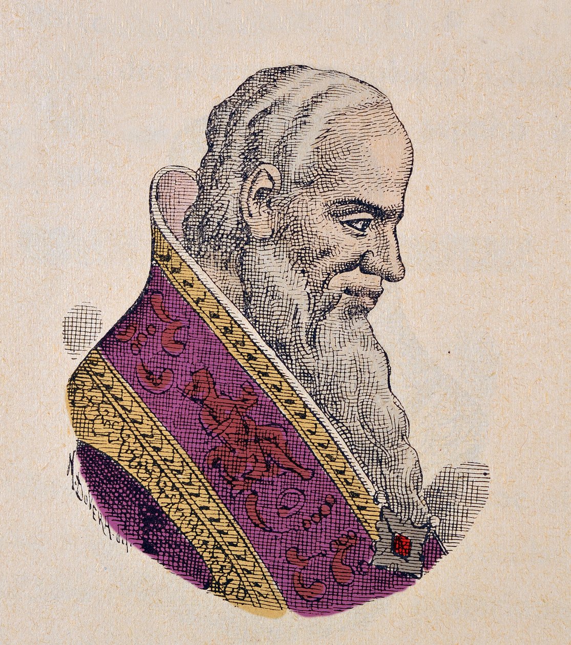 Porträtt av påven Serge IV (Sergius, Sergio) (1009-1012) av Italian School