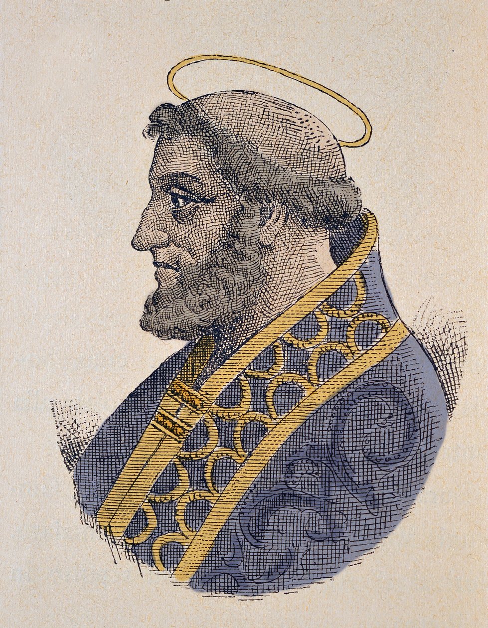 Porträtt av påven Serge Ier (Sergius eller Sergio I) (687-701) av Italian School