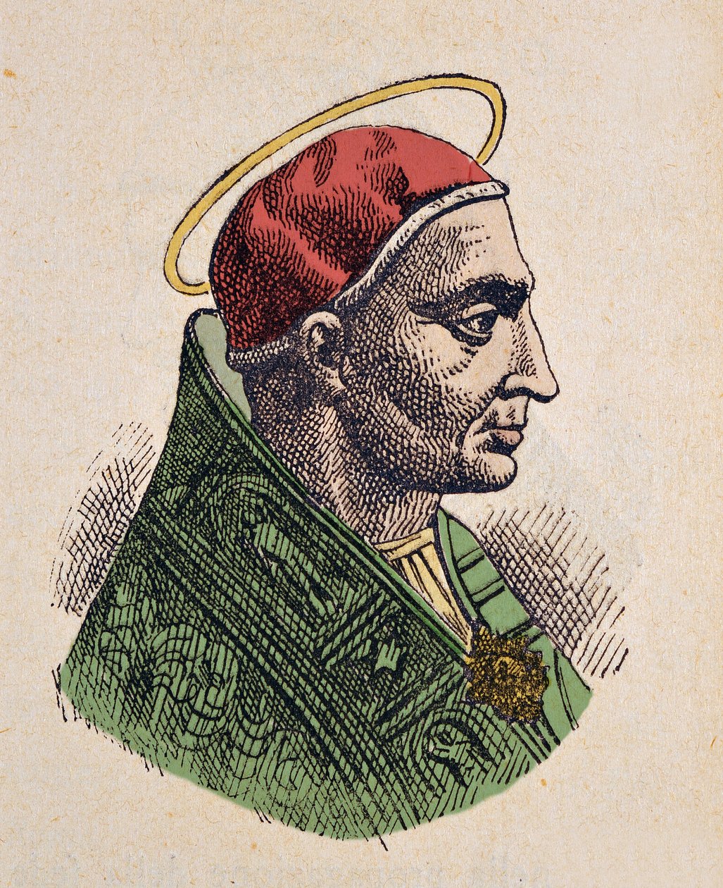 Porträtt av påven Sirice (Siricius, Siricio) (384-399) av Italian School