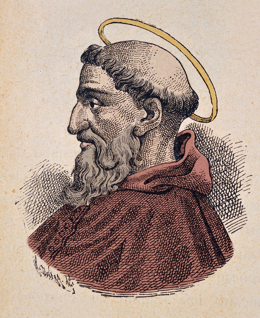 Porträtt av påven Telesphorus (125-136/138) av Italian School