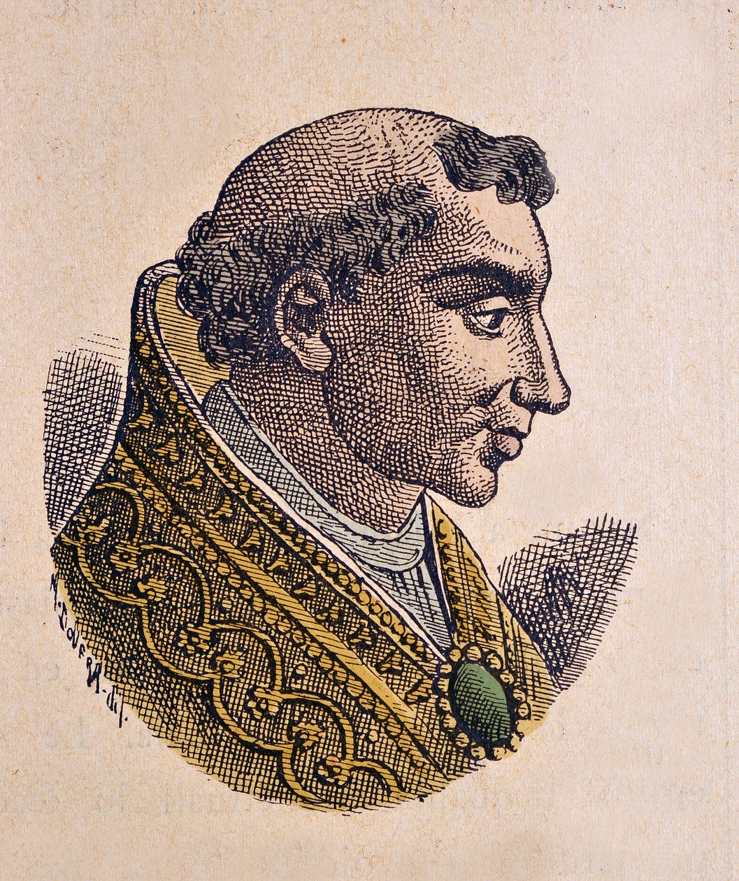 Porträtt av påven Theodore II (Theodorus eller Teodoro) (897) av Italian School