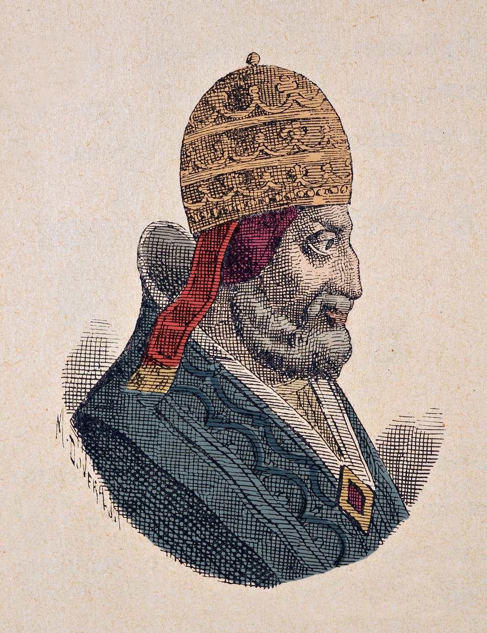 Porträtt av påven Urbain III (Urban eller Urbanus eller Urbano) (1185-1187) av Italian School