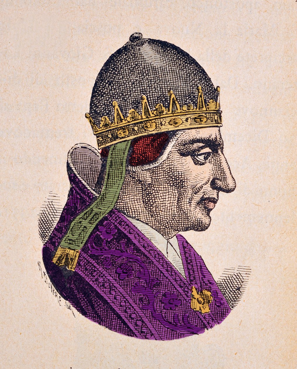 Porträtt av påven Urbain V (Urban eller Urbanus eller Urbano) (1362-1370) av Italian School