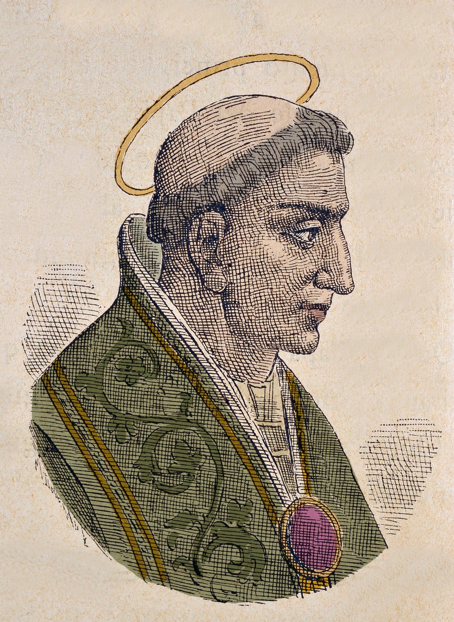 Porträtt av påven Zacharie (Zachary eller Zacharias eller Zaccaria) (741-752) av Italian School