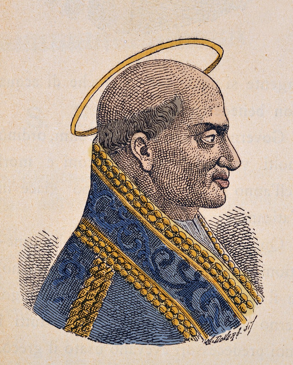 Porträtt av påven Zephyrin (Zephyrinus eller Zefirino eller Zefferino) (199-217) av Italian School
