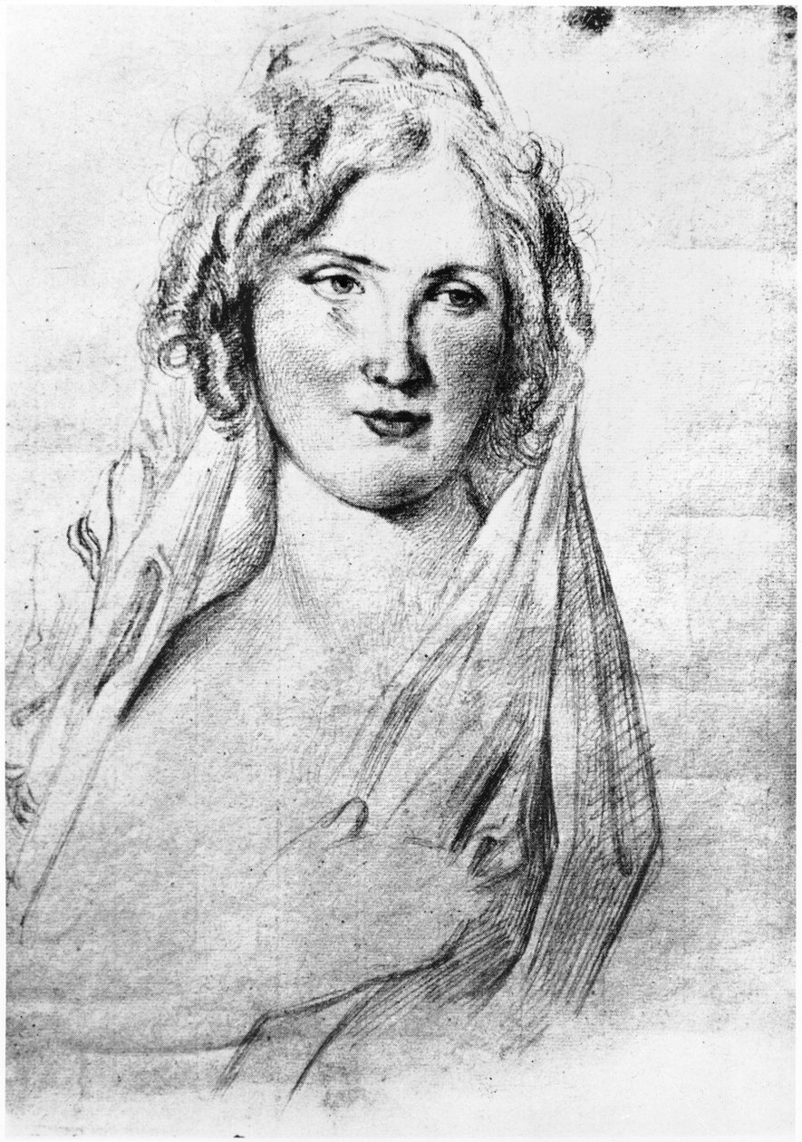 Porträtt förmodat av Angela Pietragrua, grevinnan Simonetta, älskarinna till den franska författaren Stendhal, medan han var i Italien, mellan september 1811 och 1815 av Italian School