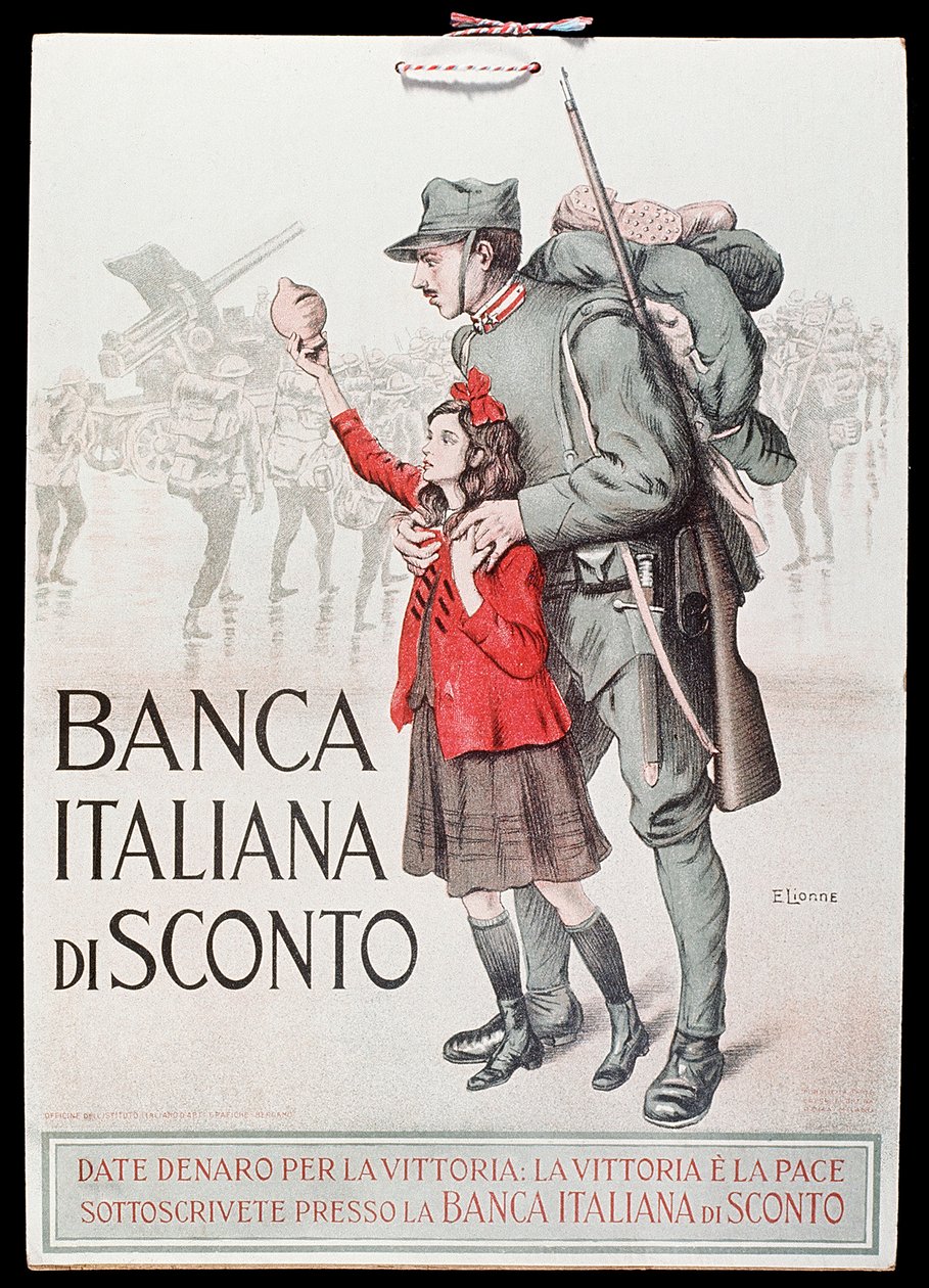 Vykort från den italienska rabattbanken, 1917-18 av Italian School
