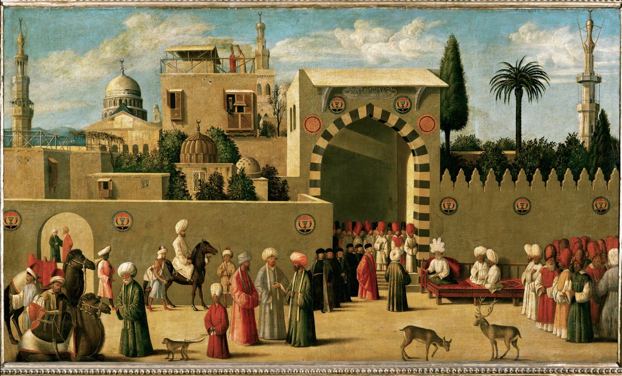 Mottagande av en venetiansk ambassad i en orientalisk stad ... av Italian School