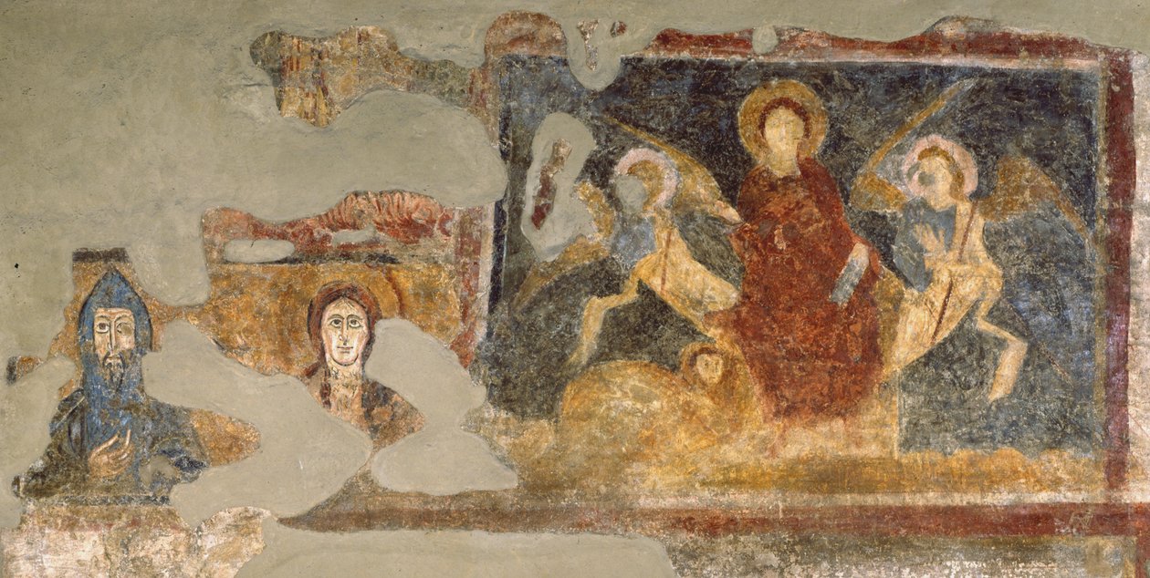 Rester av en fresk, Santa Maria Antiqua, Rom av Italian School