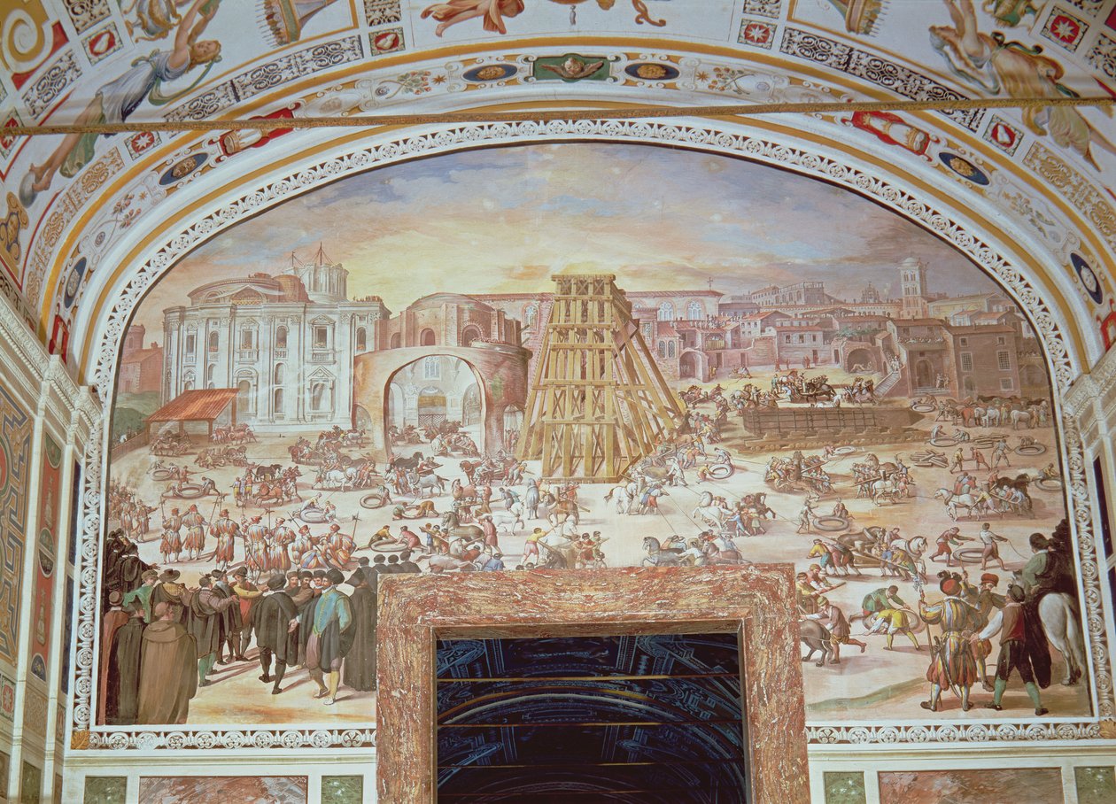 Borttagning av obelisken från Circus of Nero av Italian School