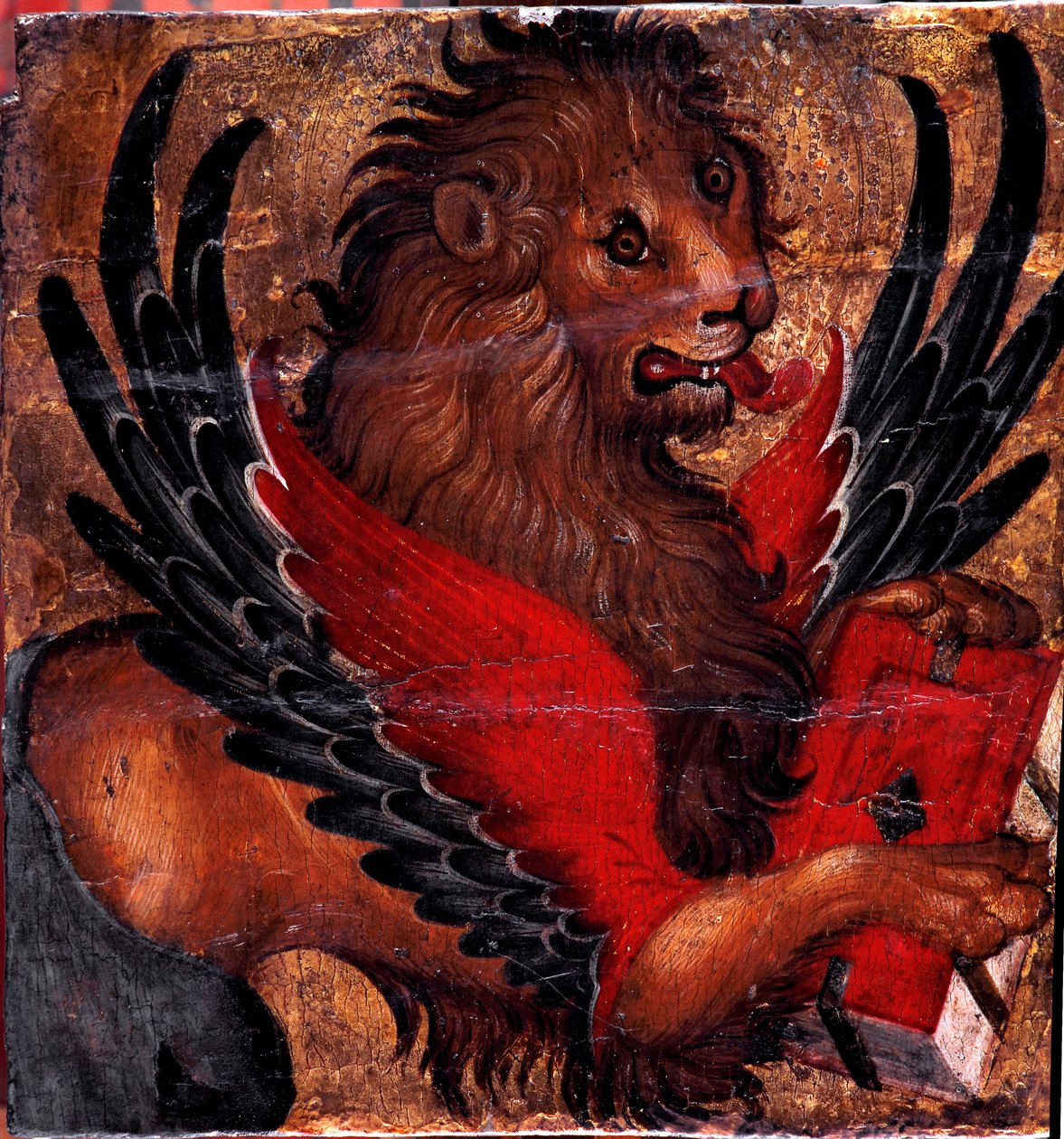 Representation av Lejonet av Markus. Målning på trä av venetiansk konstnär. 1400-talets sön. 34x34 cm Venedig, Museo Correr av Italian School