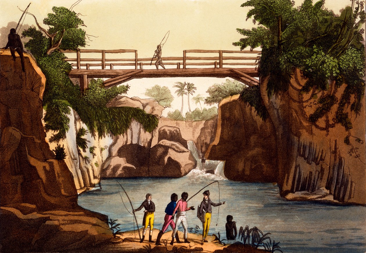 River Roccie nära San Benedetto, Isle of Madagaskar, från Costumes of ... av Giulio Ferrario, ca 1820-30-talet av Italian School
