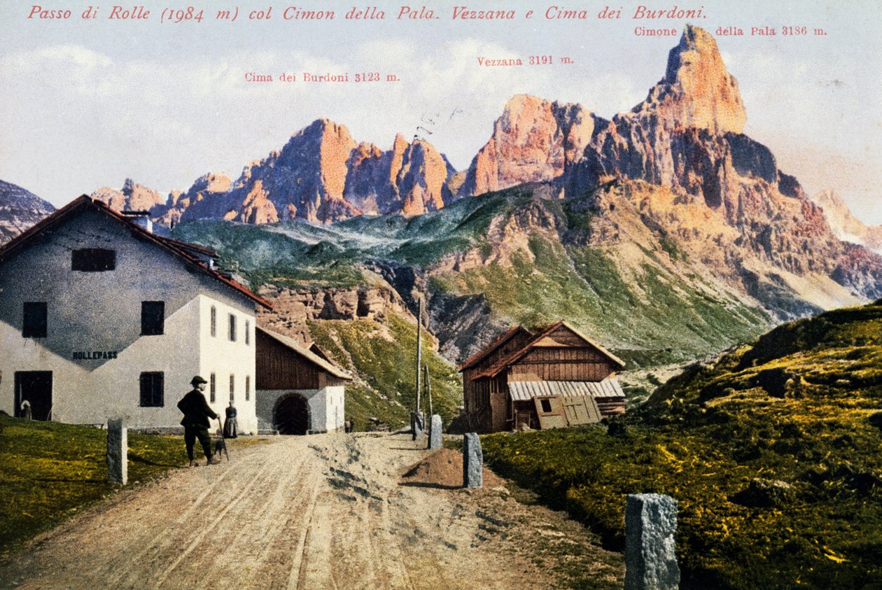 Rolle Pass, vykort, Trentino-Alto Adige, Italien, 1900-talet av Italian School