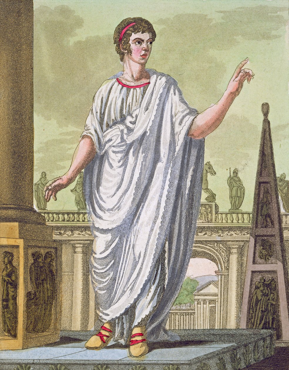 Romersk medborgare som hävdar anställning, från LAntica Roma, 1825 av Italian School
