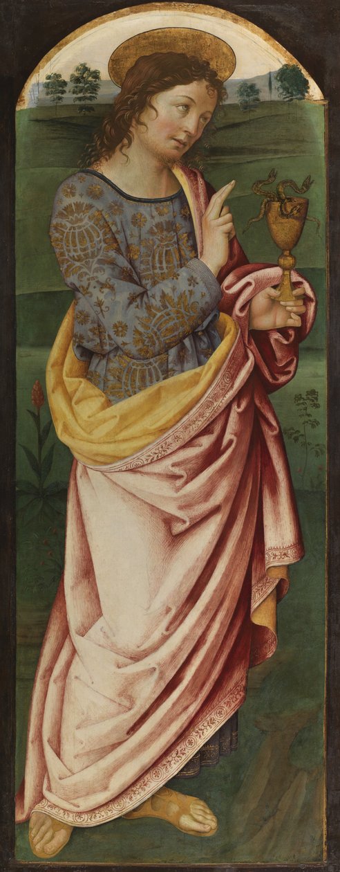Sankt Johannes evangelisten, ca 1470-90 (tempera på panel) av Italian School