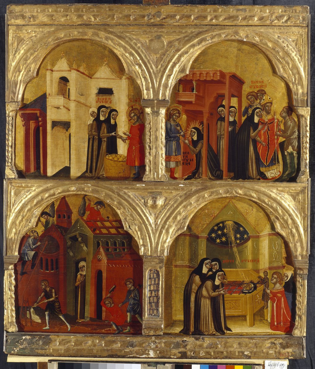 Scen från Saint Juliennes liv. Målning av en venetiansk mästare, tempera på trä, andra hälften av 1300-talet. Italiensk konst, medeltid, gotisk konst. State Hermitage, Sankt Petersburg. av Italian School