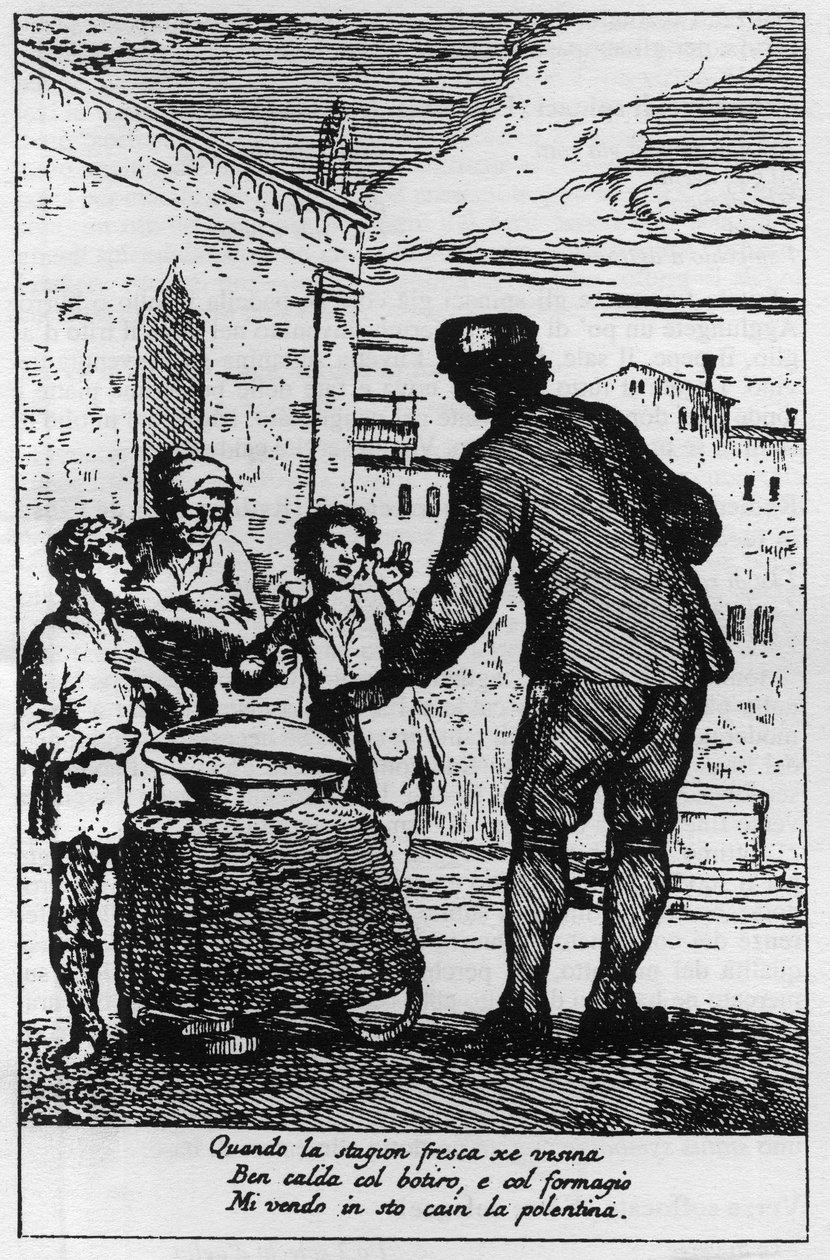 Säljare av Polenta på gatorna i Venedig (Venezia) på 1700-talet. av Italian School