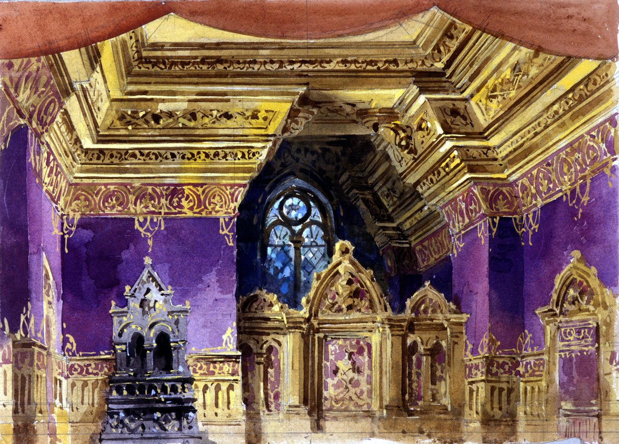 Scenografi för operan "Lucrezia Borgia" av Gaetano Donizetti, Milano, 1833 av Italian School