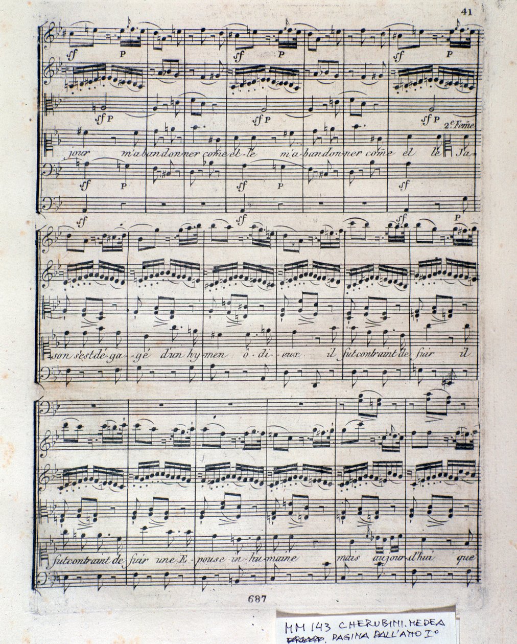 Noter av Medea (akt 1), opera av Luigi Cherubini av Italian School
