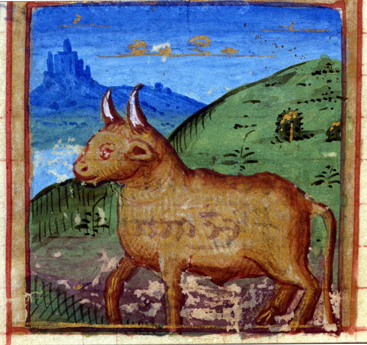 Tjurens tecken. Italienskt horoskop, mitten av 1400-talet. av Italian School