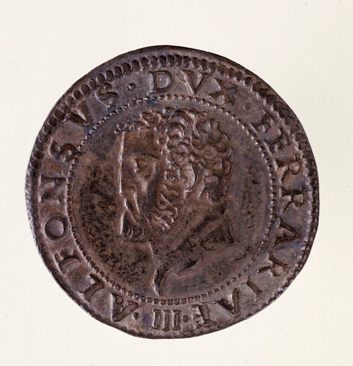Silvermynt (testen) från Ferrara (Ferrara): hertig Alfonso II d